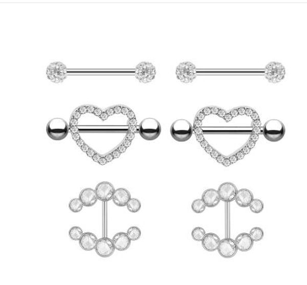 2pcs fashion barbell nipple ring piercing bar rings jewelry creative punk body jewellery zircon heart rings women, Silver
2pcs fashion barbell nipple ring piercing bar rings jewelry creative punk body jewellery zircon heart rings women, Silver