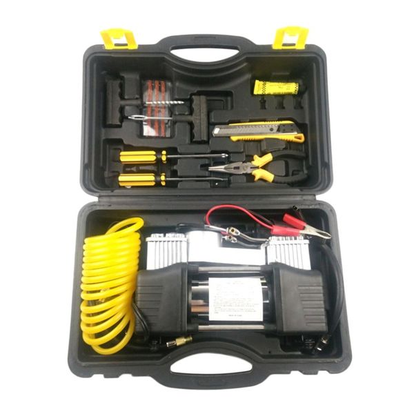 12v car tyre inflator high pressure double cylinder air compressor metal tire inflator air pump with tools suitcase
12v car tyre inflator high pressure double cylinder air compressor metal tire inflator air pump with tools suitcase