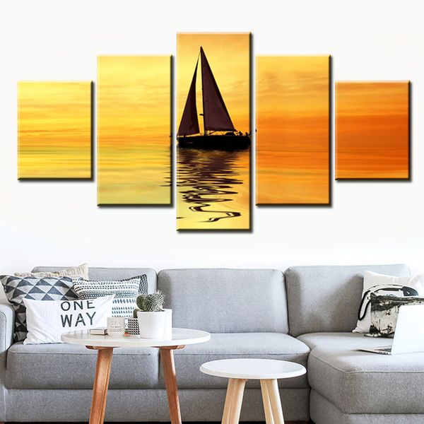5 panels sunset boat on sea horizon canvas painting wall art posters and prints wall picture for living room cuadros decoracion
5 panels sunset boat on sea horizon canvas painting wall art posters and prints wall picture for living room cuadros decoracion