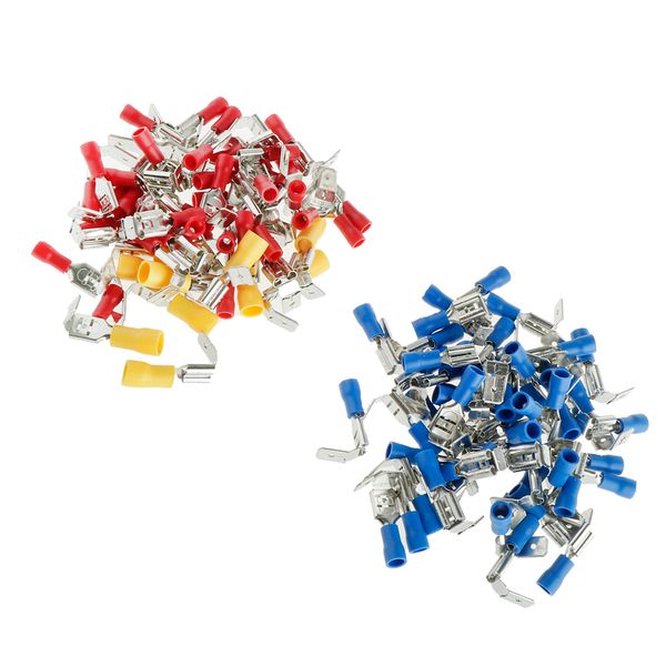 100pcs electrical wire connector kits female/male spade insulated crimp terminals
100pcs electrical wire connector kits female/male spade insulated crimp terminals