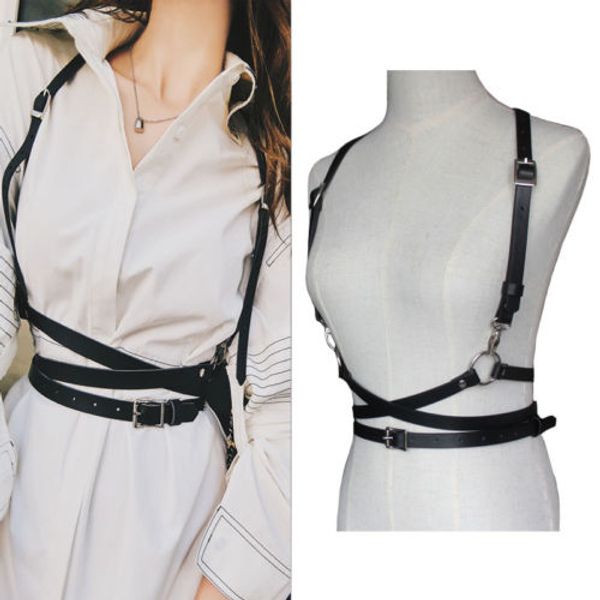 fashion punk harajuku o-ring body garters faux leather bondage cage sculpting harness waist belt straps suspenders belt, Black;brown
fashion punk harajuku o-ring body garters faux leather bondage cage sculpting harness waist belt straps suspenders belt, Black;brown