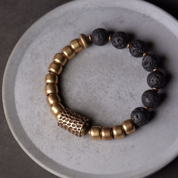 hand forged brass charm rock lava stone bracelet tribal minimalist street marvel dark strand anniversary gift for him her, Black
hand forged brass charm rock lava stone bracelet tribal minimalist street marvel dark strand anniversary gift for him her, Black