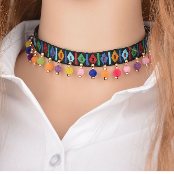bohemian colorful plush ball tassel necklace women handmade embroidered choker necklace statement jewelry n969, Golden;silver
bohemian colorful plush ball tassel necklace women handmade embroidered choker necklace statement jewelry n969, Golden;silver