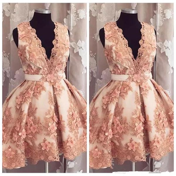 2019 deep v-neck cocktail a-line homecoming dresses with 3d flowers adorned short formal graduations party gowns vestidos de prom, Black
2019 deep v-neck cocktail a-line homecoming dresses with 3d flowers adorned short formal graduations party gowns vestidos de prom, Black