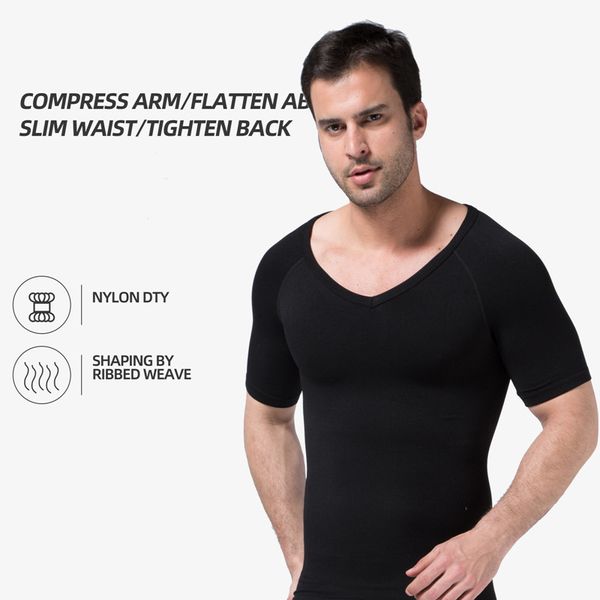 men's body sculpting short sleeve abdomen support chest beam waist waist fitness muscle seamless body corset underwear v-neck, Black;gray
men's body sculpting short sleeve abdomen support chest beam waist waist fitness muscle seamless body corset underwear v-neck, Black;gray