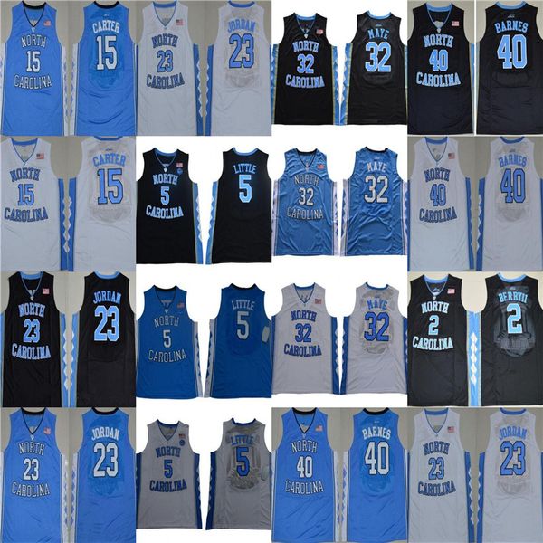 North Carolina College Basketball 5 Nassir Little 15 Vince carter 23 Michael J Harrison Barnes 40 Stitched Mens Jerseys