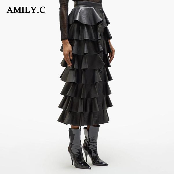 2019 new autumn fashion women's pu leather ruffled skirt high waist button celebrity party skirt, Black;gray
2019 new autumn fashion women's pu leather ruffled skirt high waist button celebrity party skirt, Black;gray