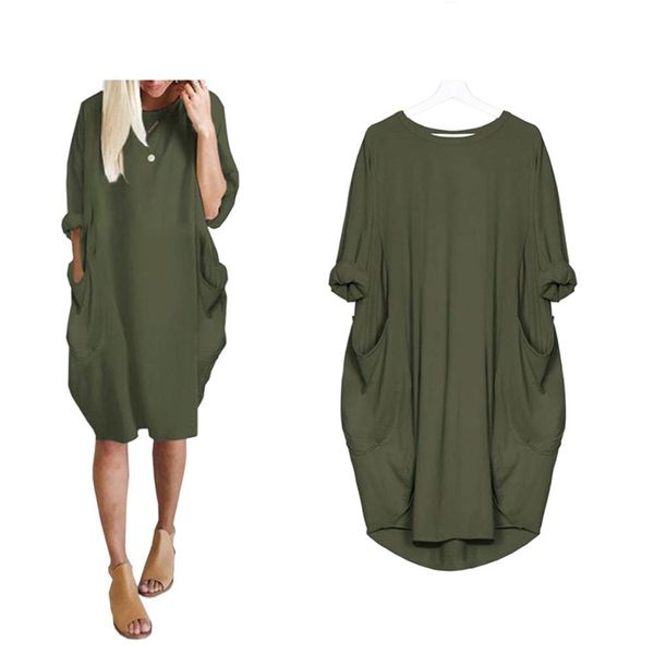 5xl plus size autumn womens dresses pocket loose dress ladies crew neck casual long girl dress female fashion big vestido, Black;gray
5xl plus size autumn womens dresses pocket loose dress ladies crew neck casual long girl dress female fashion big vestido, Black;gray