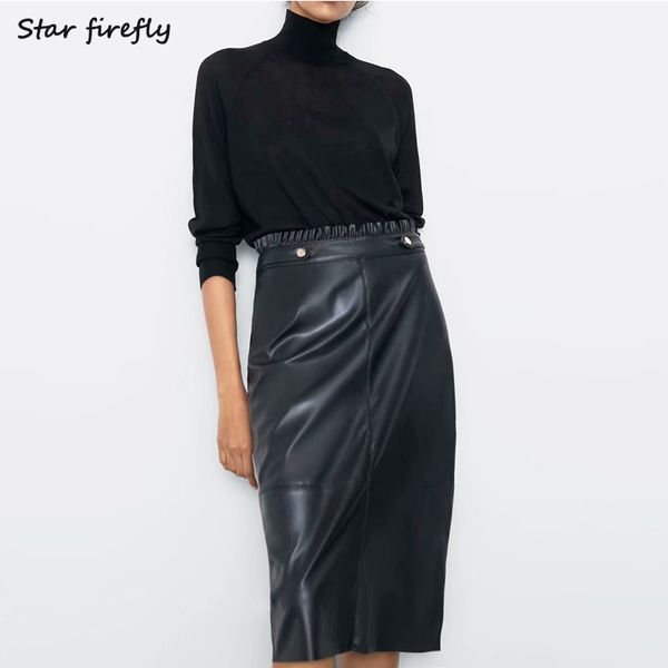 star firefly wild solid button high waist black straight skirt female 2019 casual split fork imitation leather pu skirt women
star firefly wild solid button high waist black straight skirt female 2019 casual split fork imitation leather pu skirt women
