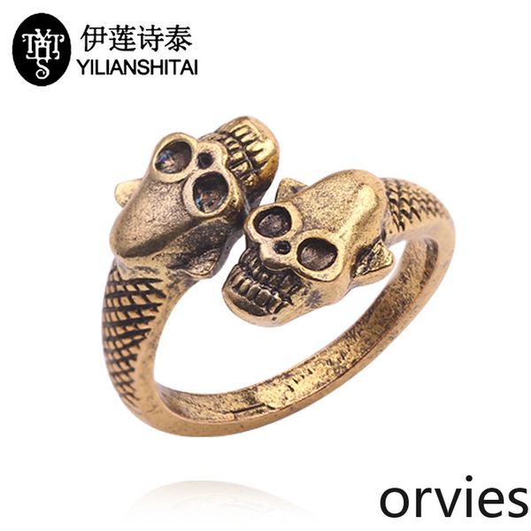 2020 designer retro punk open skull ring creative alloy men's adjustable ring, Silver
2020 designer retro punk open skull ring creative alloy men's adjustable ring, Silver