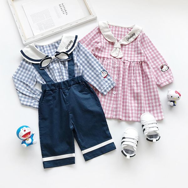 baby boys jumpsuit clothing sets plaid cute girls princess dress twins brother sister family matching clothes boy sports suit t200414, White
baby boys jumpsuit clothing sets plaid cute girls princess dress twins brother sister family matching clothes boy sports suit t200414, White