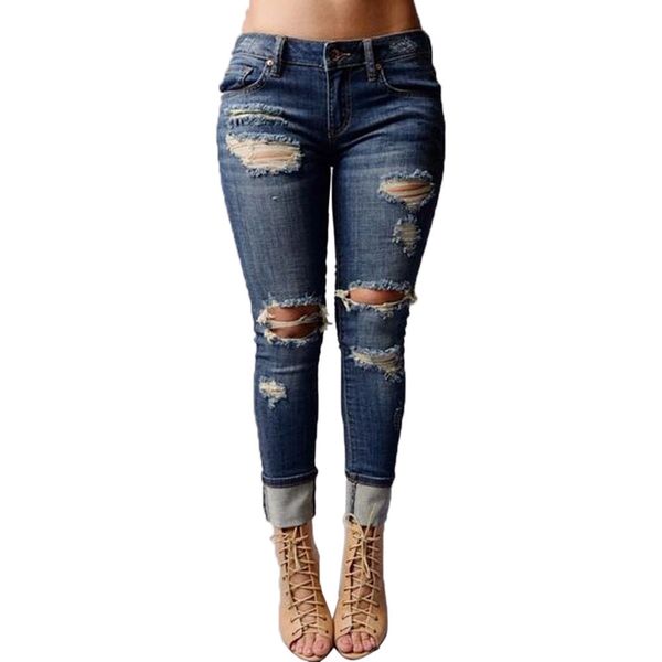 hxroolrp fashion jeans women pencil pants trousers mid waisted skinny hole demin jeans stretch slim pour dames c5, Blue
hxroolrp fashion jeans women pencil pants trousers mid waisted skinny hole demin jeans stretch slim pour dames c5, Blue