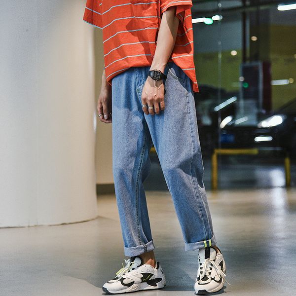 2019 men's tide male concise youth baggy homme casual pants classic cargo pocket wash jeans mens blue color trousers size 28-34
2019 men's tide male concise youth baggy homme casual pants classic cargo pocket wash jeans mens blue color trousers size 28-34