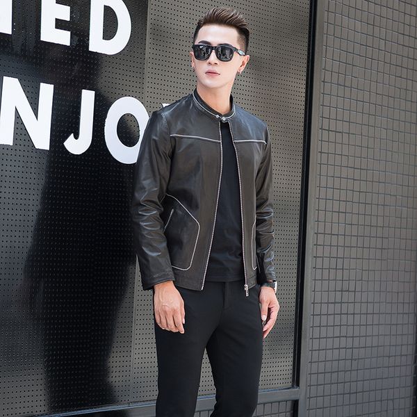 spring genuine leather men autumn real goatskin coat mens motorcycle jacket chaqueta cuero hombre 2yw2820b yy550, Black
spring genuine leather men autumn real goatskin coat mens motorcycle jacket chaqueta cuero hombre 2yw2820b yy550, Black