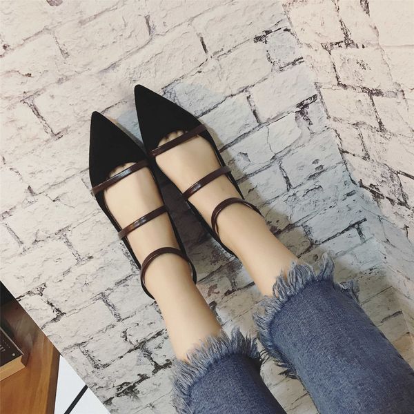 2019 one season word bandage flat woman asakuchi all-match women's shoes sharp single shoe, Black
2019 one season word bandage flat woman asakuchi all-match women's shoes sharp single shoe, Black