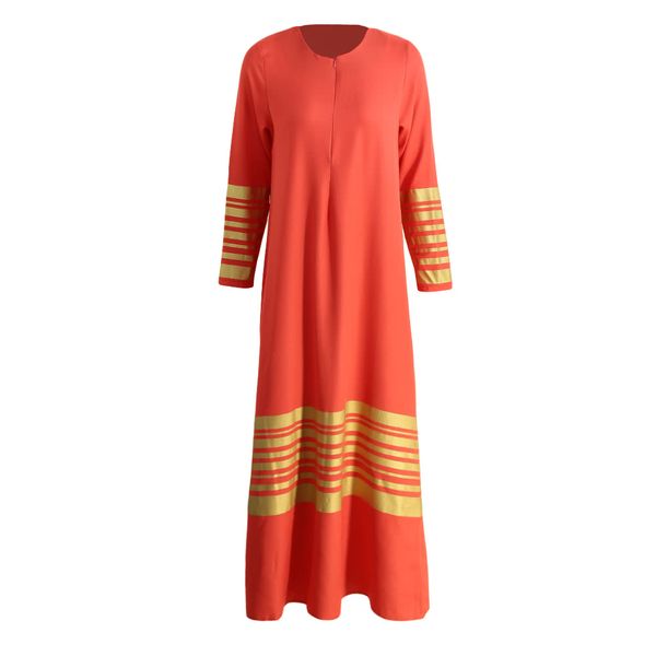 new women muslim maxi dress stripes zipper long sleeves abaya kaftan islamic robe long dress orange/black/dark blue g3718b, Red
new women muslim maxi dress stripes zipper long sleeves abaya kaftan islamic robe long dress orange/black/dark blue g3718b, Red