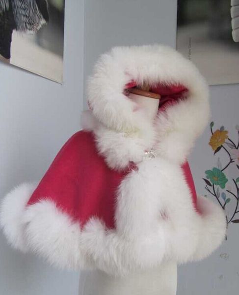 kid age1-2 fur trim shawl length 30cm detachable hood cashmere cape, Red;brown
kid age1-2 fur trim shawl length 30cm detachable hood cashmere cape, Red;brown