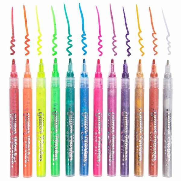12 glitter color marker pen shining drawing pens 1mm micron tip pigment ink scrapbooking black card art supplies stationery f848
12 glitter color marker pen shining drawing pens 1mm micron tip pigment ink scrapbooking black card art supplies stationery f848