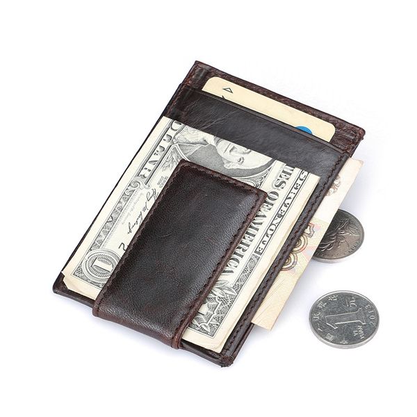 card wallet money holder men's genuine leather money clip brand quality clip wallet, Black
card wallet money holder men's genuine leather money clip brand quality clip wallet, Black