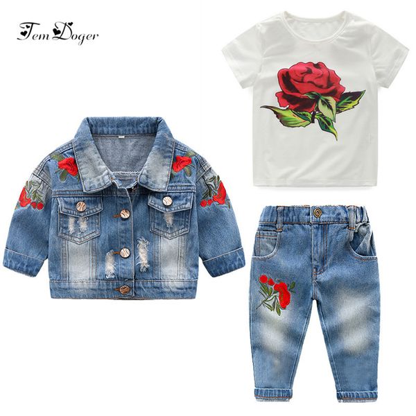 tem doge girls clothing sets kids girls jeans clothes denim jacket+jeans+shirt 3pcs rose embroidery child girls outfits set t200707, White
tem doge girls clothing sets kids girls jeans clothes denim jacket+jeans+shirt 3pcs rose embroidery child girls outfits set t200707, White