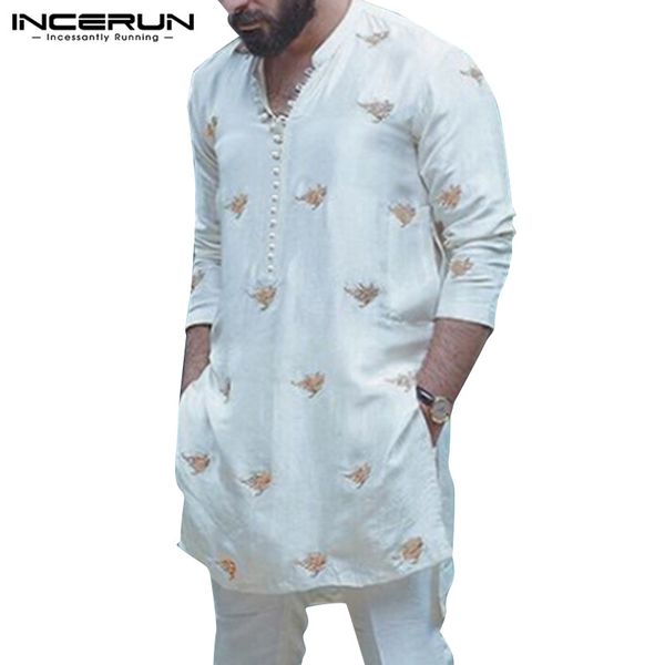 incerun men shirts printed long sleeve vintage button 2019 streetwear stand collar long shirts casual men plus size, White;black
incerun men shirts printed long sleeve vintage button 2019 streetwear stand collar long shirts casual men plus size, White;black