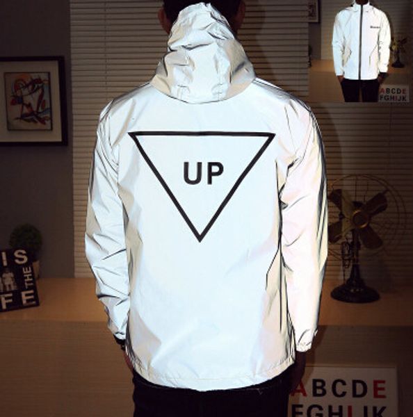 men jacket casual hiphop windbreaker 3m reflective jacket tide brand men and women lovers sport coat hooded fluorescent clothing, Black;brown
men jacket casual hiphop windbreaker 3m reflective jacket tide brand men and women lovers sport coat hooded fluorescent clothing, Black;brown