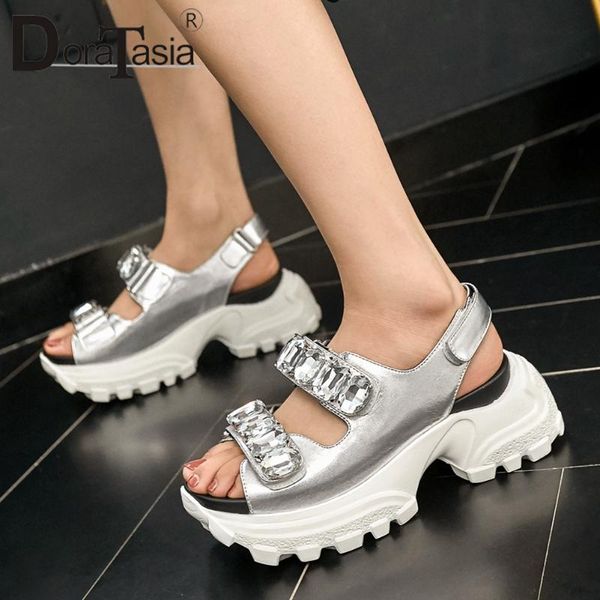 doratasia new platform sandals rhinestone decorate wedges sandals women genuine leather shoes woman, Black
doratasia new platform sandals rhinestone decorate wedges sandals women genuine leather shoes woman, Black