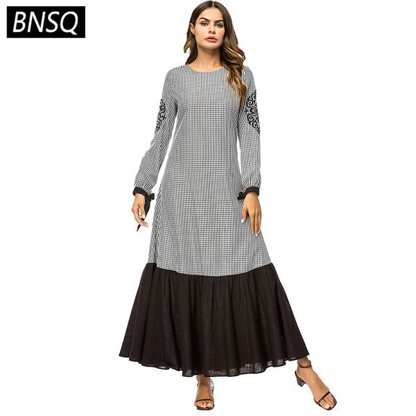bnsq new arrival women long dress swallowtail vintage ethnic plaid patchwork maxi dresses embroidered long sleeve spring 2019, Black;gray
bnsq new arrival women long dress swallowtail vintage ethnic plaid patchwork maxi dresses embroidered long sleeve spring 2019, Black;gray