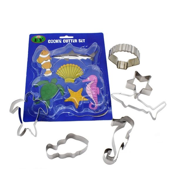 6pcs/set sea cookie cutters shell turtle shark fish stainless steel biscuits moulds baking tools other bakeware
6pcs/set sea cookie cutters shell turtle shark fish stainless steel biscuits moulds baking tools other bakeware