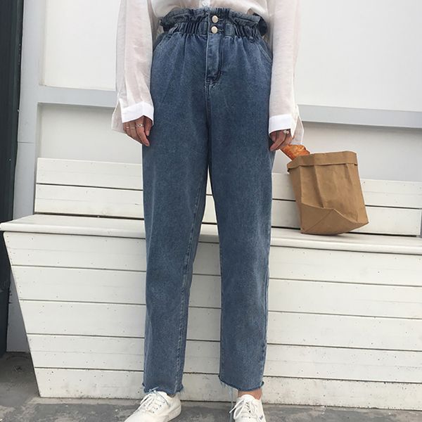 2019 spring high waist harem denim pants women long jeans with belt blue beige white pencil pants trousers fashion streetwear
2019 spring high waist harem denim pants women long jeans with belt blue beige white pencil pants trousers fashion streetwear