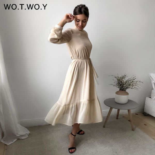 wotwoy 2020 spliced polka dot dresses women summer sweet sashes a-line dress woman o-neck mid-calf long dress lady kawaii korean, Black;gray
wotwoy 2020 spliced polka dot dresses women summer sweet sashes a-line dress woman o-neck mid-calf long dress lady kawaii korean, Black;gray