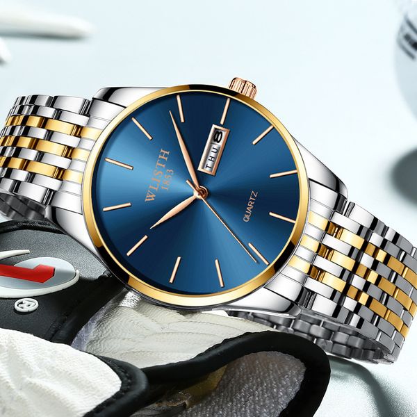 wlisth watch men stainless steel waterproof clock fashion analog week calendar quartz business male wristwatches, Slivery;brown
wlisth watch men stainless steel waterproof clock fashion analog week calendar quartz business male wristwatches, Slivery;brown