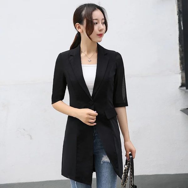 women's suits & blazers small suit female jacket 2021 casual ladies summer thin section net red wild three quarter regular single breas, White;black
women's suits & blazers small suit female jacket 2021 casual ladies summer thin section net red wild three quarter regular single breas, White;black