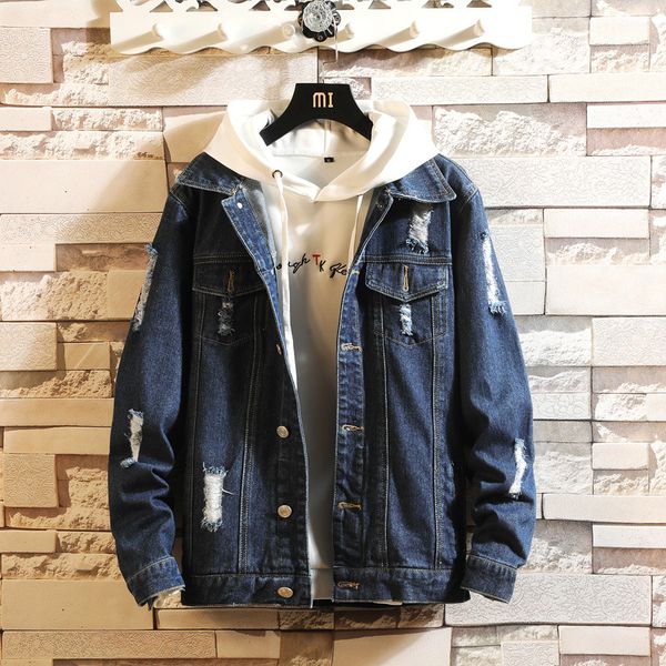 spring with holes men casual denim jacket korean-style clothes spring and autumn trend new style 2019 men's coat, Black;brown
spring with holes men casual denim jacket korean-style clothes spring and autumn trend new style 2019 men's coat, Black;brown