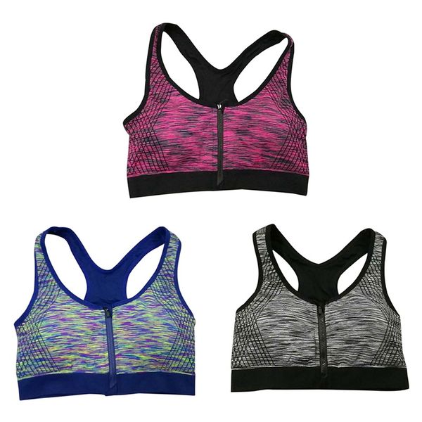 1pcs front zip sports bra breathable shockproof crossed lines pattern underwear yoga fitness running wire sports vest, White;black
1pcs front zip sports bra breathable shockproof crossed lines pattern underwear yoga fitness running wire sports vest, White;black