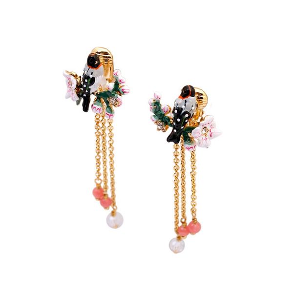 enamel bird flower clip on earrings for women crystal animal long tassel clip earrings without piercing fashion jewelry eh021, Silver
enamel bird flower clip on earrings for women crystal animal long tassel clip earrings without piercing fashion jewelry eh021, Silver