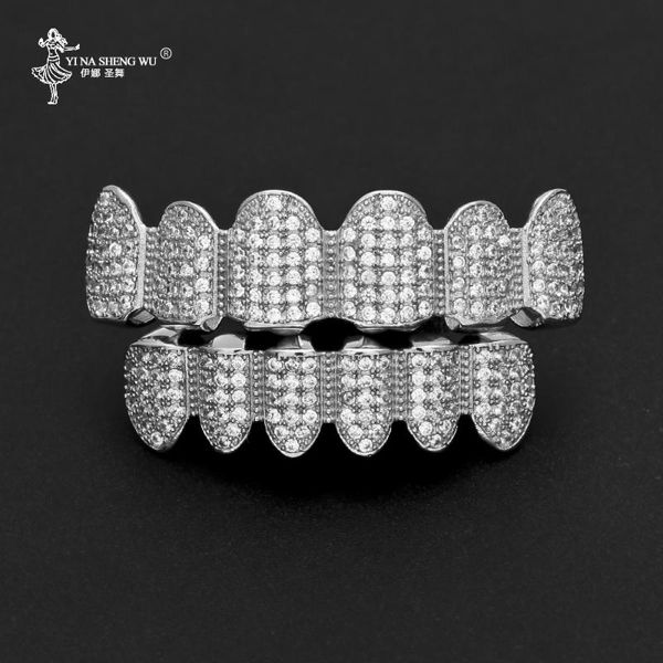 new custom fit hip hop shiny full iced out cubic zircon crystal teeth grill gold fang bottom grill sets body jewelry men, Slivery;golden
new custom fit hip hop shiny full iced out cubic zircon crystal teeth grill gold fang bottom grill sets body jewelry men, Slivery;golden