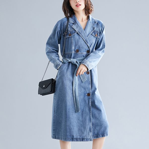 plus size women denim outerwear fashion lady jean coats autumn winter 2019 long sleeve loose long trench female clothing, Tan;black
plus size women denim outerwear fashion lady jean coats autumn winter 2019 long sleeve loose long trench female clothing, Tan;black