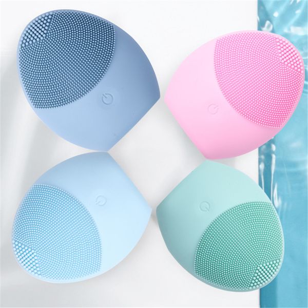 Facial Cleansing Brush Sonic Vibration Face Cleaner Silicone Deep Pore Cleaning Electric Waterproof Massage Soft Brush Jk1912