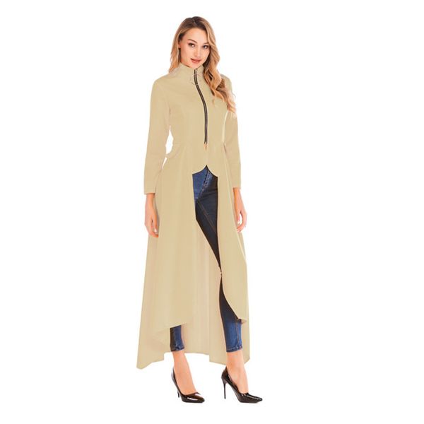 spring zipper long sleeve designer coats fashion irregularity stand collar trench coats new casual women clothing, Tan;black
spring zipper long sleeve designer coats fashion irregularity stand collar trench coats new casual women clothing, Tan;black