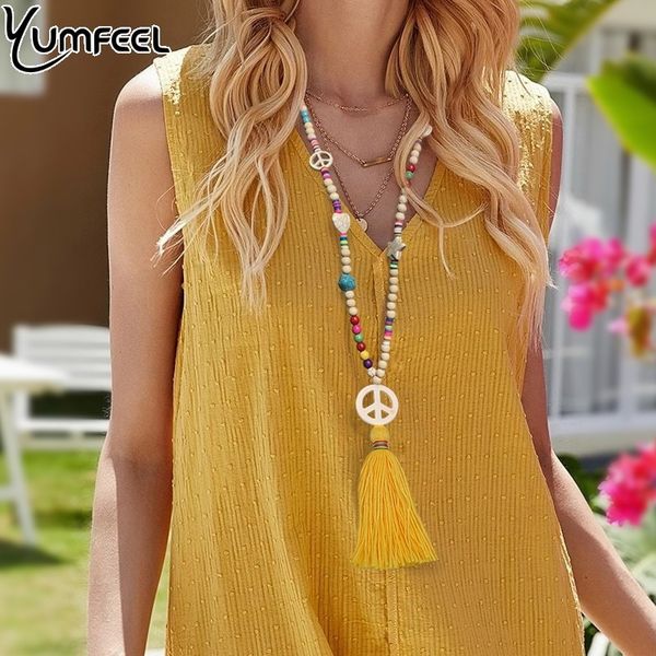 yumfeel new bohemian boho necklace tready tassel beaded peace symbol pendant necklace jewelry, Silver
yumfeel new bohemian boho necklace tready tassel beaded peace symbol pendant necklace jewelry, Silver