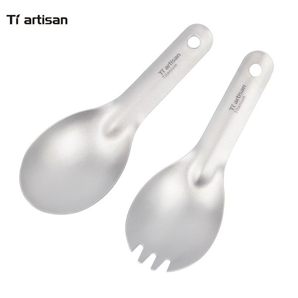 tiartisan portable pure titanium small spoon and spork outdoor camping tableware
tiartisan portable pure titanium small spoon and spork outdoor camping tableware