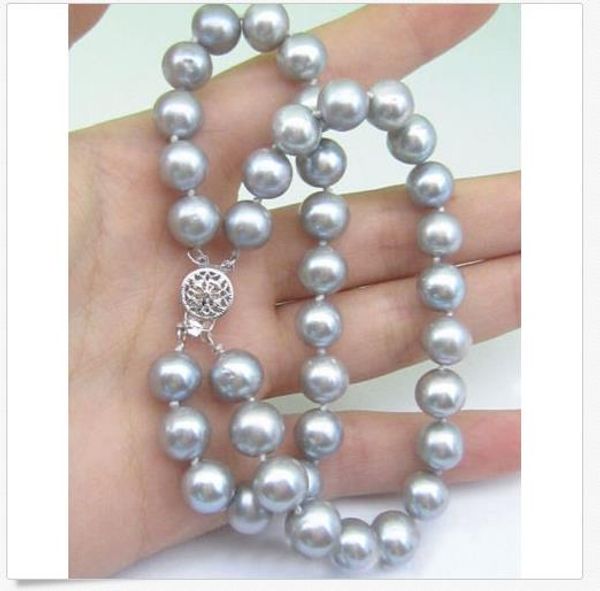 very charming natural 9-10mm south sea gray pearl bracelet 7.5-8 inch, Silver 
very charming natural 9-10mm south sea gray pearl bracelet 7.5-8 inch, Silver