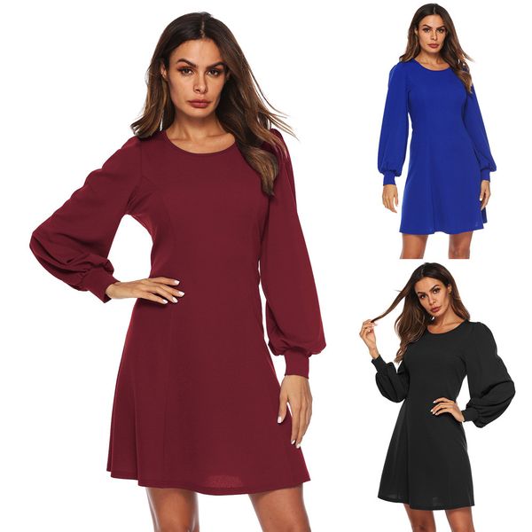 2018 fashion four-color solid color women knee-length dress casual long sleeve loose party dress sundress loose wild, Black;gray
2018 fashion four-color solid color women knee-length dress casual long sleeve loose party dress sundress loose wild, Black;gray