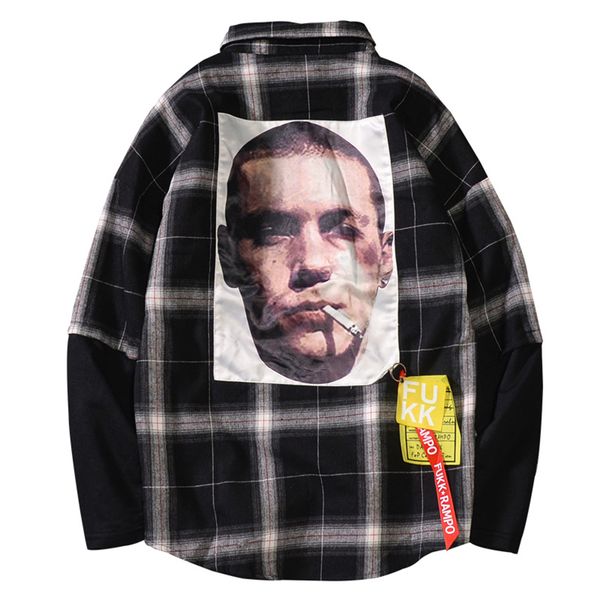 fake two pieces plaid shirt men long sleeve japanese streetwear men clothes 2018 camisa masculina koean mens shirts casual na122, White;black
fake two pieces plaid shirt men long sleeve japanese streetwear men clothes 2018 camisa masculina koean mens shirts casual na122, White;black
