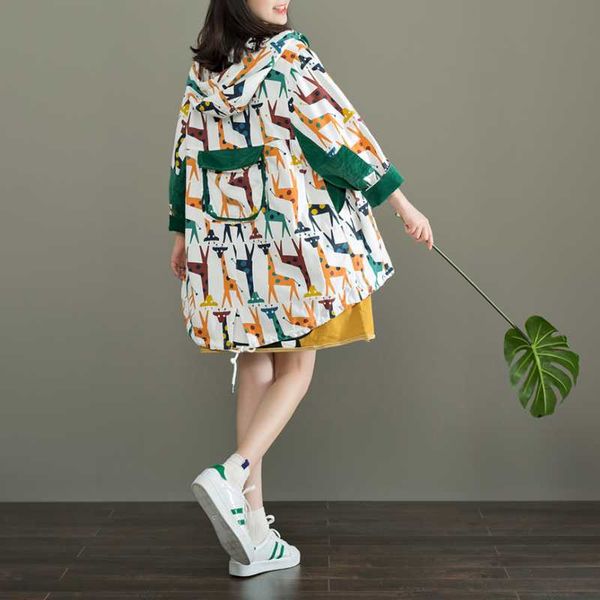women spring autumn fashion korea style giraffe print cotton linen hooded coat office lady student casual jackets, Black;brown
women spring autumn fashion korea style giraffe print cotton linen hooded coat office lady student casual jackets, Black;brown