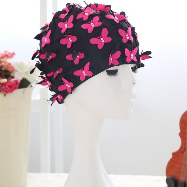 new 3d women swimming caps double butterfly pearl ear protection swimming cap female swim hats l2
new 3d women swimming caps double butterfly pearl ear protection swimming cap female swim hats l2