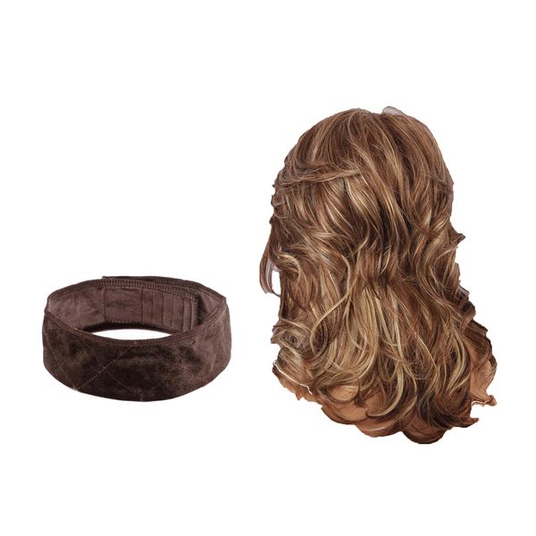 natural women lady medium long curly layered blonde wigs party cosplay with wiggery headband wrap, Black
natural women lady medium long curly layered blonde wigs party cosplay with wiggery headband wrap, Black