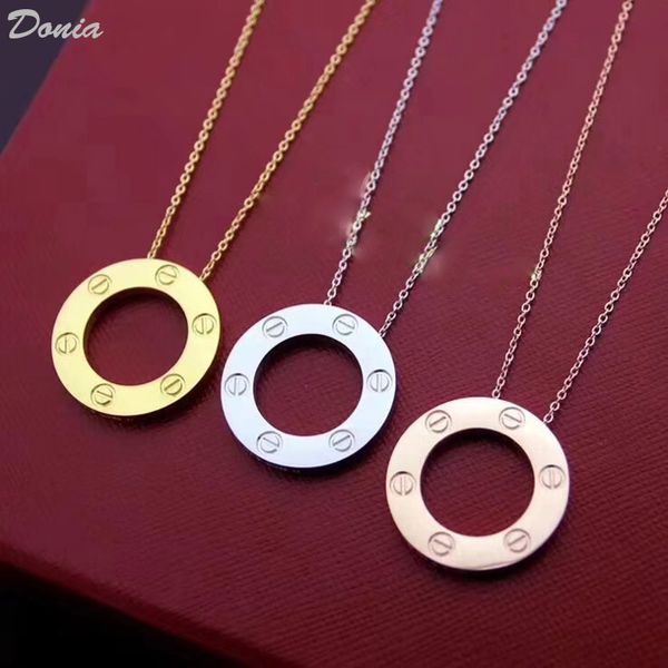 donia jewelry european and american fashion three color plating titanium steel fashion accessories luxury birthday gift necklace, Silver
donia jewelry european and american fashion three color plating titanium steel fashion accessories luxury birthday gift necklace, Silver