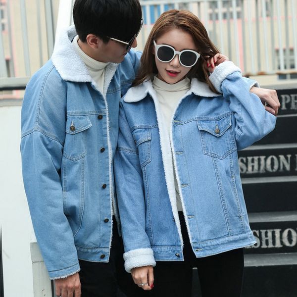 women denim jacket coat autumn winter long sleeves jackets jeans lamb cotton basic pocket single breasted casual outwear, Black;brown
women denim jacket coat autumn winter long sleeves jackets jeans lamb cotton basic pocket single breasted casual outwear, Black;brown